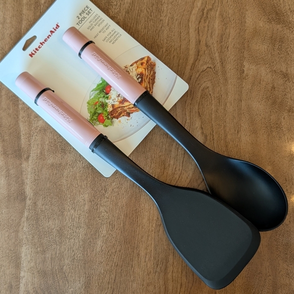 Dried Rose Pink KitchenAid Spoon And Spatula Utensil Set - Picture 1 of 2